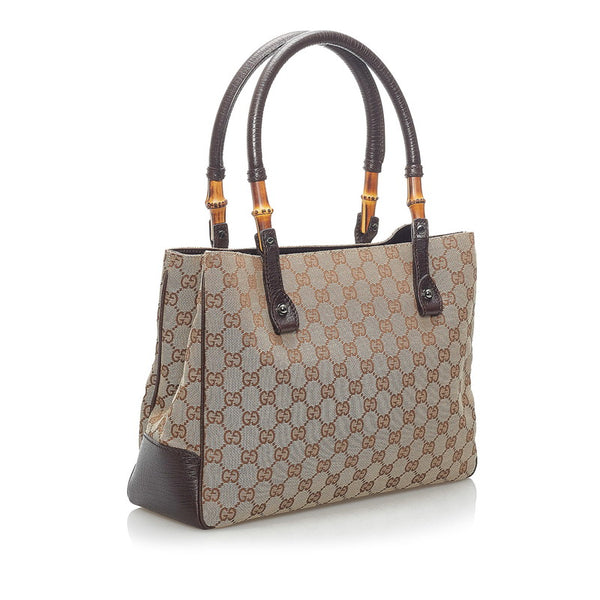 グッチ GGキャンバス ハンドバッグ 112526 ブラウン キャンバス レザー レディース GUCCI 【中古】