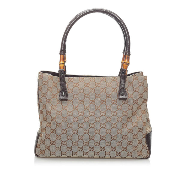 グッチ GGキャンバス ハンドバッグ 112526 ブラウン キャンバス レザー レディース GUCCI 【中古】