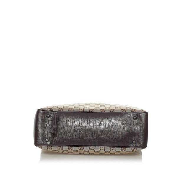 グッチ GGキャンバス ハンドバッグ 112526 ブラウン キャンバス レザー レディース GUCCI 【中古】