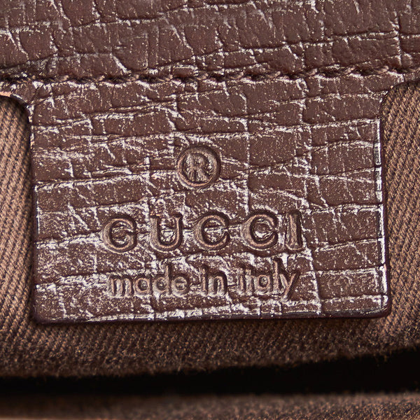 グッチ GGキャンバス ハンドバッグ 112526 ブラウン キャンバス レザー レディース GUCCI 【中古】