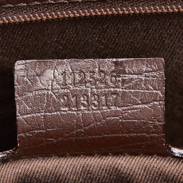 グッチ GGキャンバス ハンドバッグ 112526 ブラウン キャンバス レザー レディース GUCCI 【中古】