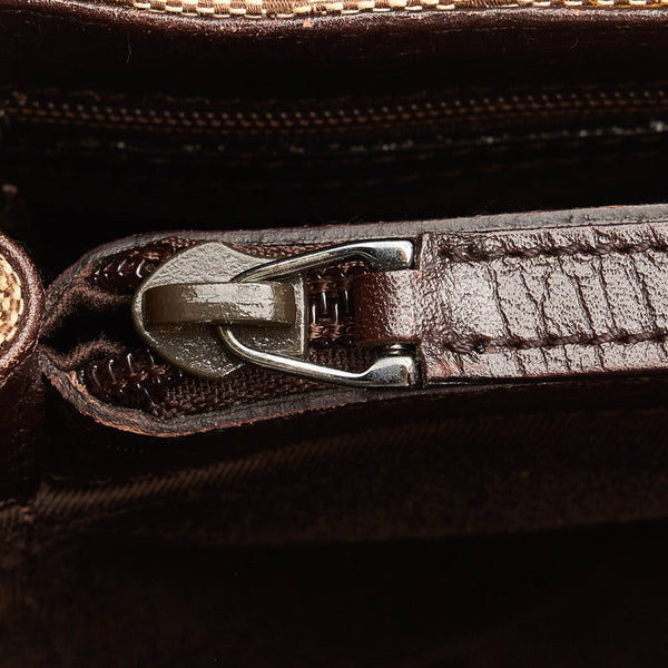 グッチ GGキャンバス ハンドバッグ 112526 ブラウン キャンバス レザー レディース GUCCI 【中古】