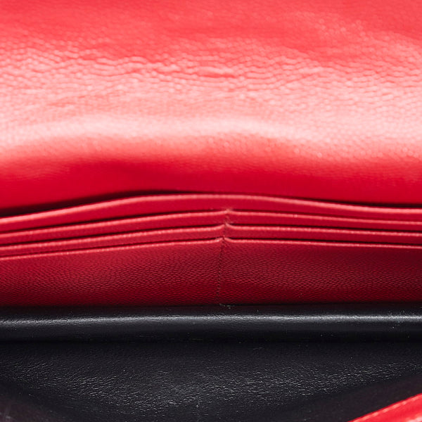 サンローラン YSL カサンドラ キルティング チェーンウォレット ショルダーバッグ 2WAY  GNC393953 レッド レザー レディース SAINT LAURENT 【中古】