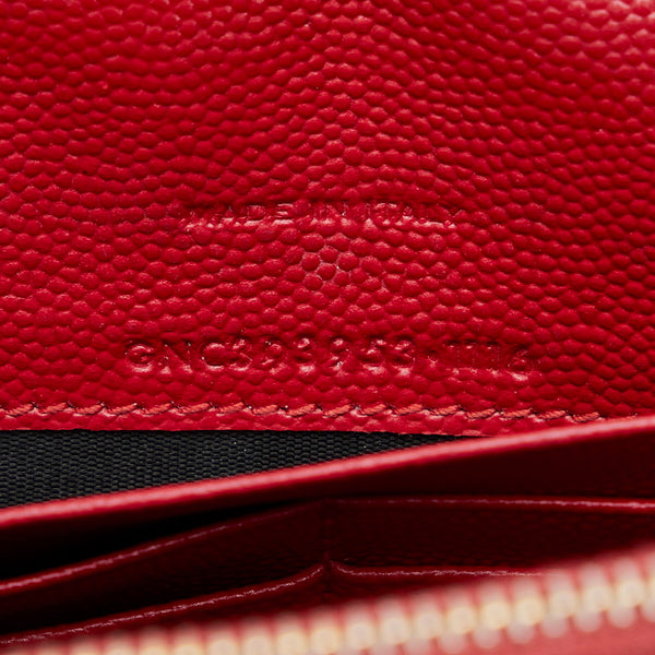 サンローラン YSL カサンドラ キルティング チェーンウォレット ショルダーバッグ 2WAY  GNC393953 レッド レザー レディース SAINT LAURENT 【中古】