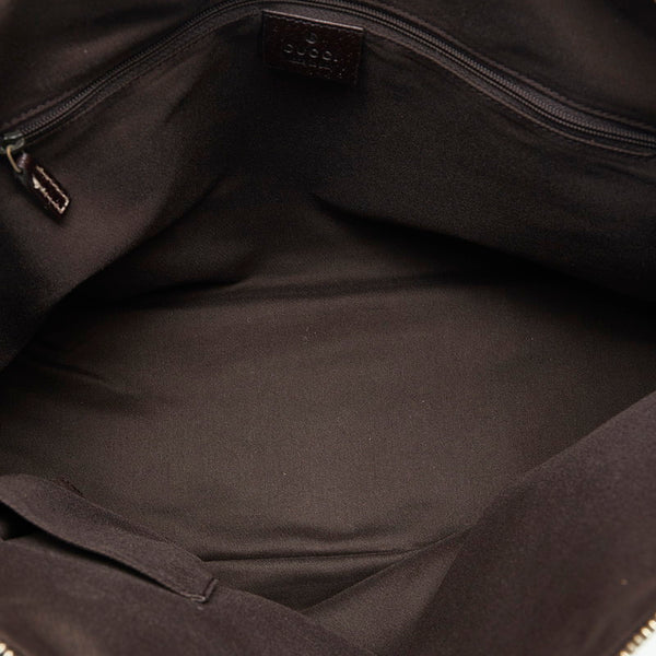 グッチ GGキャンバス シェリーライン プリンシー ハンドバッグ トートバッグ 177052 ベージュ ブラウン キャンバス レザー レディース GUCCI 【中古】