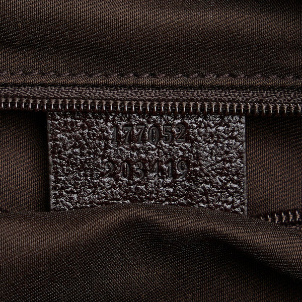 グッチ GGキャンバス シェリーライン プリンシー ハンドバッグ トートバッグ 177052 ベージュ ブラウン キャンバス レザー レディース GUCCI 【中古】