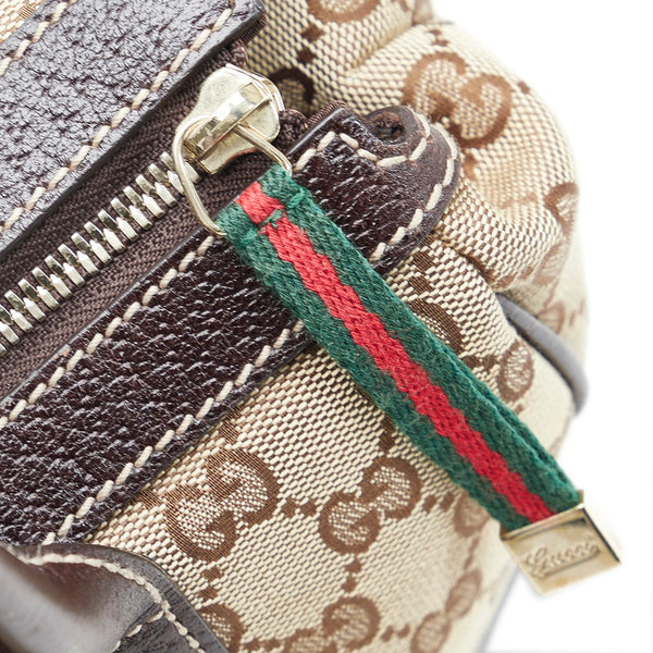 グッチ GGキャンバス シェリーライン プリンシー ハンドバッグ トートバッグ 177052 ベージュ ブラウン キャンバス レザー レディース GUCCI 【中古】