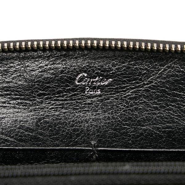 カルティエ 長財布 ブラック レザー レディース CARTIER 【中古】