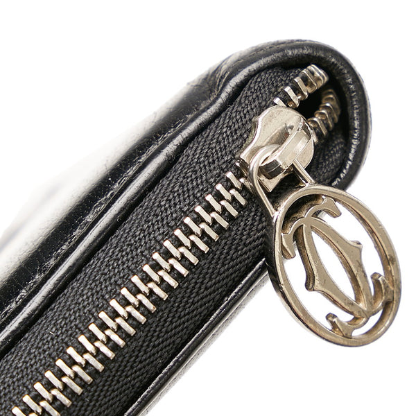 カルティエ 長財布 ブラック レザー レディース CARTIER 【中古】