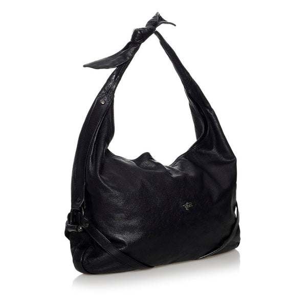 バーバリー ショルダーバッグ ブラック レザー レディース BURBERRY 【中古】