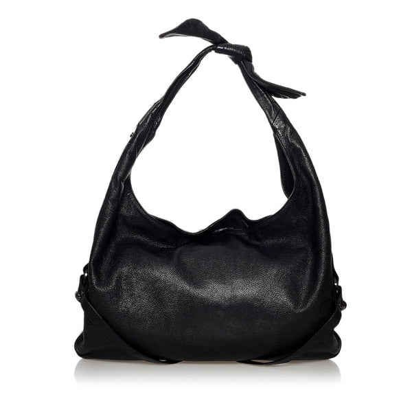 バーバリー ショルダーバッグ ブラック レザー レディース BURBERRY 【中古】