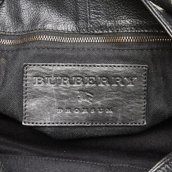 バーバリー ショルダーバッグ ブラック レザー レディース BURBERRY 【中古】