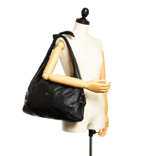 バーバリー ショルダーバッグ ブラック レザー レディース BURBERRY 【中古】
