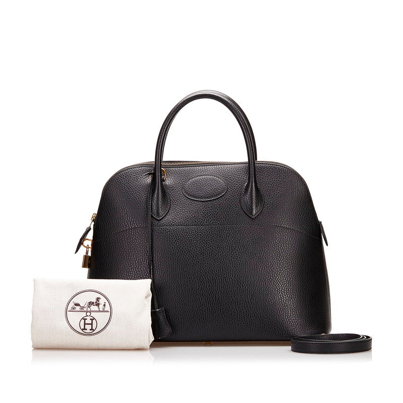 エルメス ボリード37 ハンドバッグ ショルダーバッグ 2WAY ブラック アルデンヌ レディース HERMES 【中古】