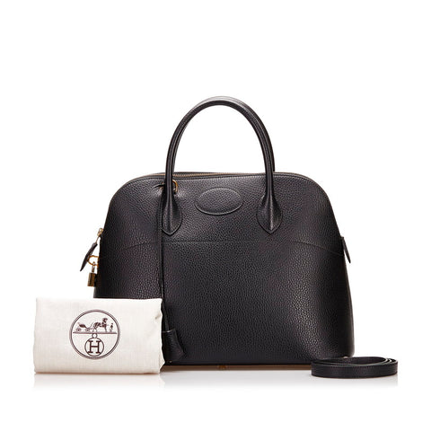 エルメス ボリード37 ハンドバッグ ショルダーバッグ 2WAY ブラック アルデンヌ レディース HERMES 【中古】