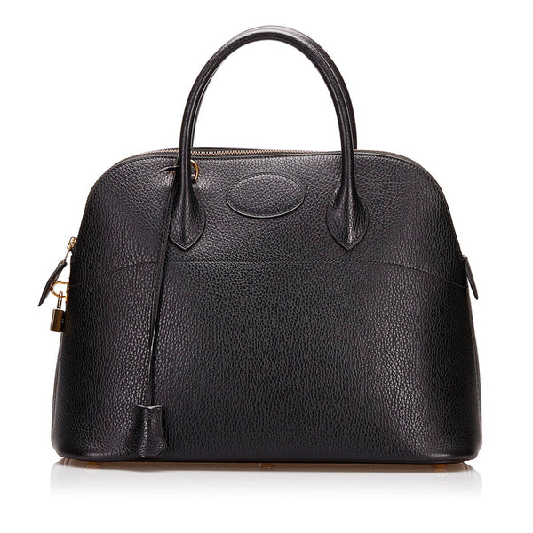 エルメス ボリード37 ハンドバッグ ショルダーバッグ 2WAY ブラック アルデンヌ レディース HERMES 【中古】