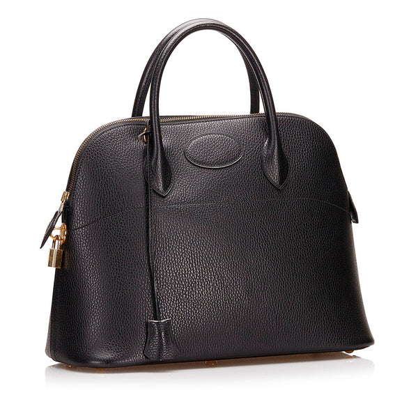 エルメス ボリード37 ハンドバッグ ショルダーバッグ 2WAY ブラック アルデンヌ レディース HERMES 【中古】