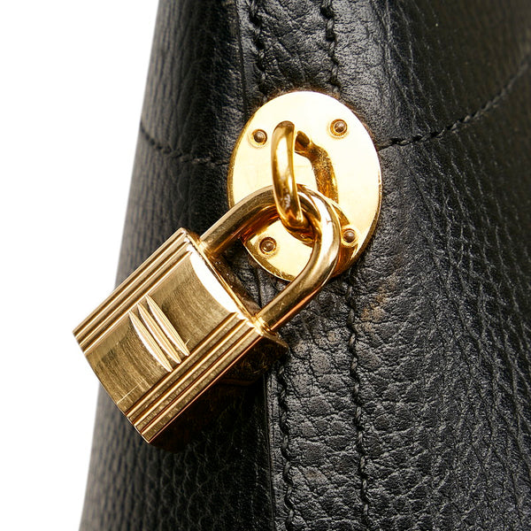 エルメス ボリード37 ハンドバッグ ショルダーバッグ 2WAY ブラック アルデンヌ レディース HERMES 【中古】