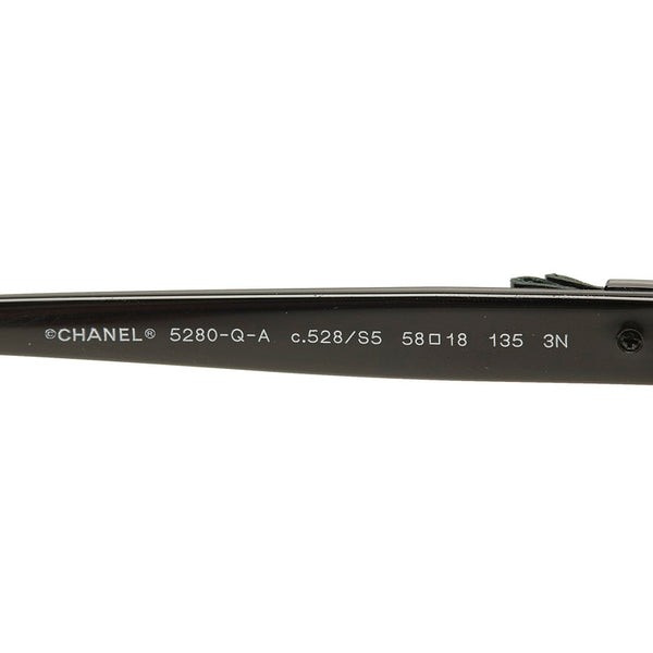 シャネル リボン 5280-Q-A ベージュ ブラック プラスチック サングラス レディース CHANEL 【中古】
