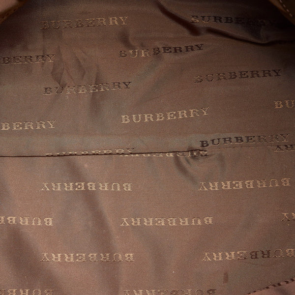 バーバリー ノバチェック ハンドバッグ ショルダーバッグ 2WAY ベージュ ブラウン キャンバス レザー レディース BURBERRY 【中古】