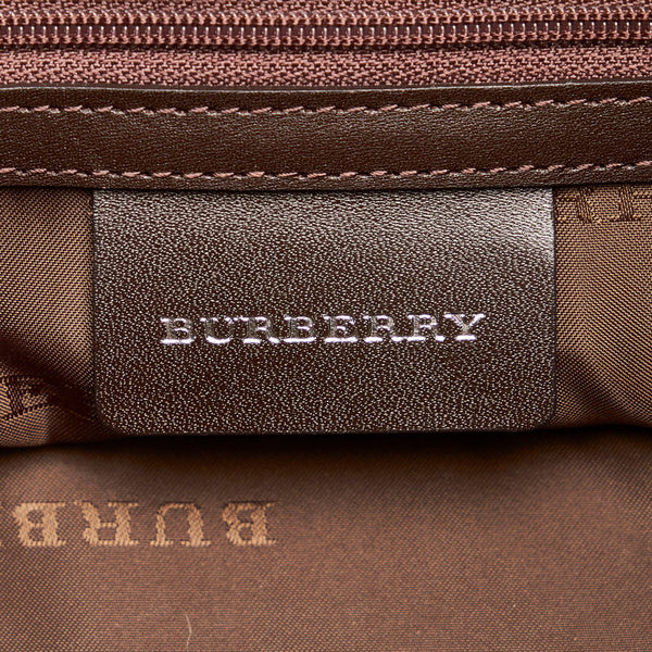 バーバリー ノバチェック ハンドバッグ ショルダーバッグ 2WAY ベージュ ブラウン キャンバス レザー レディース BURBERRY 【中古】