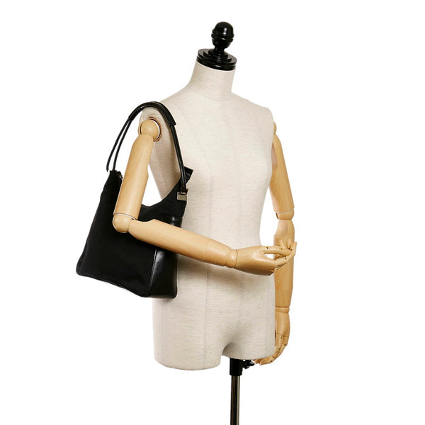 グッチ 001 3766 ブラック ナイロン レザー ワンショルダー レディース GUCCI 【中古】