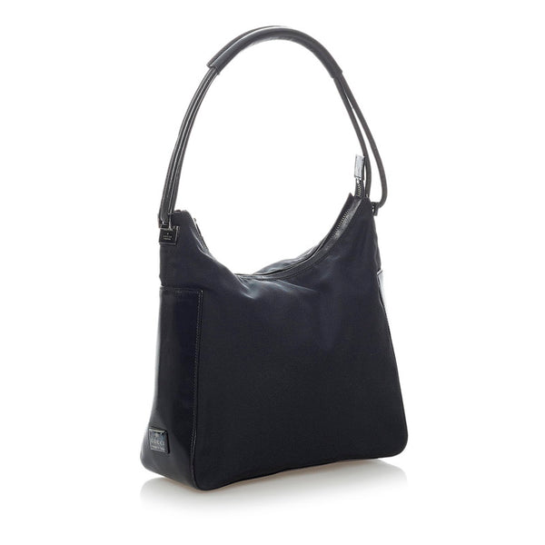 グッチ 001 3766 ブラック ナイロン レザー ワンショルダー レディース GUCCI 【中古】