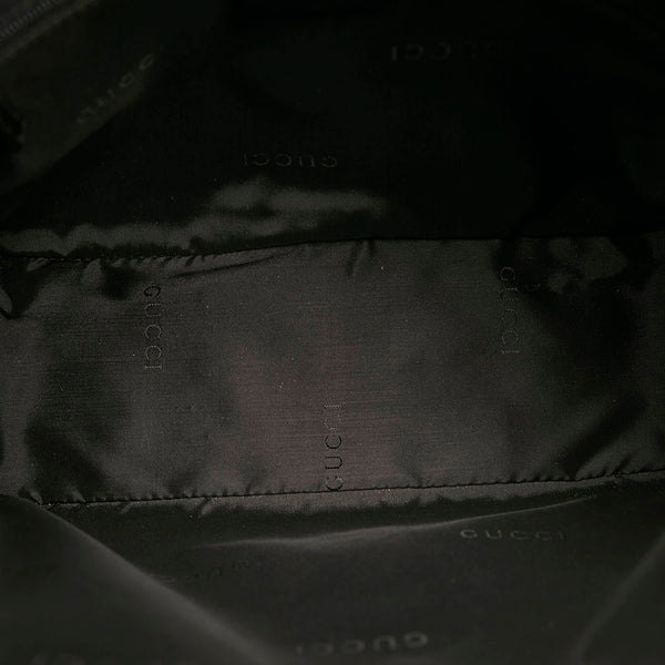 グッチ 001 3766 ブラック ナイロン レザー ワンショルダー レディース GUCCI 【中古】