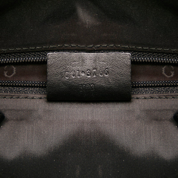 グッチ 001 3766 ブラック ナイロン レザー ワンショルダー レディース GUCCI 【中古】