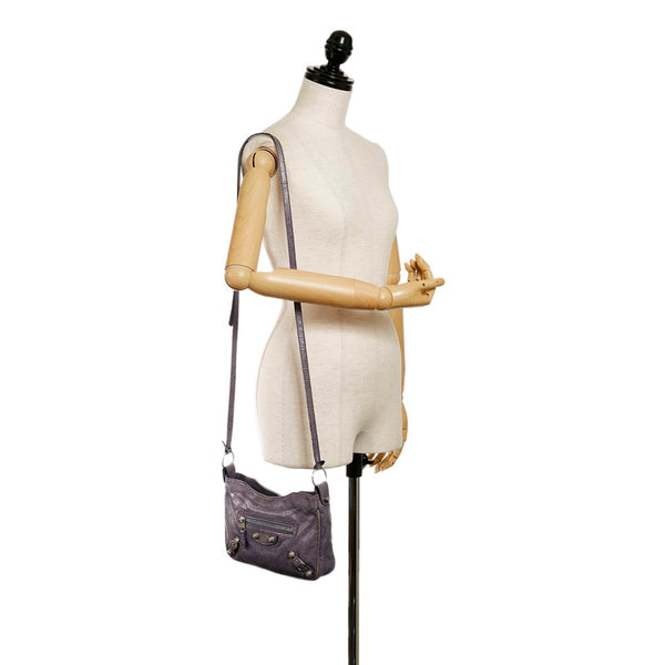 バレンシアガ ジャイアント シティ 237203 4145 ライトパープル レザー ショルダーバッグ レディース BALENCIAGA 【中古】
