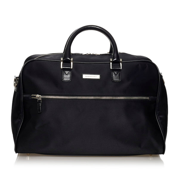 バーバリー ノバチェック ハンドバッグ ブラック ナイロン レザー レディース BURBERRY 【中古】