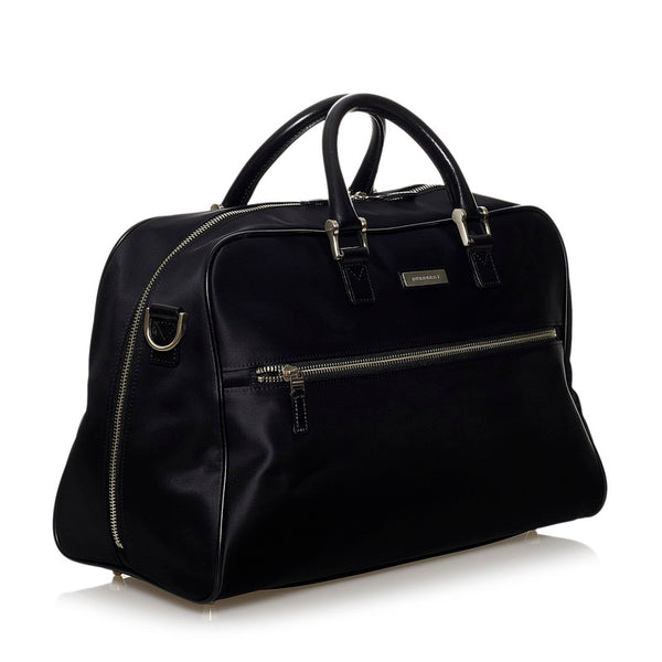 バーバリー ノバチェック ハンドバッグ ブラック ナイロン レザー レディース BURBERRY 【中古】