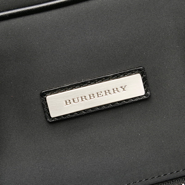 バーバリー ノバチェック ハンドバッグ ブラック ナイロン レザー レディース BURBERRY 【中古】