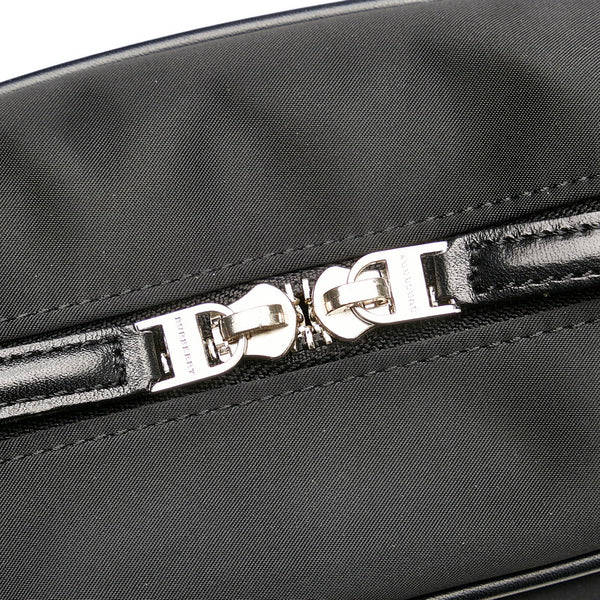 バーバリー ノバチェック ハンドバッグ ブラック ナイロン レザー レディース BURBERRY 【中古】