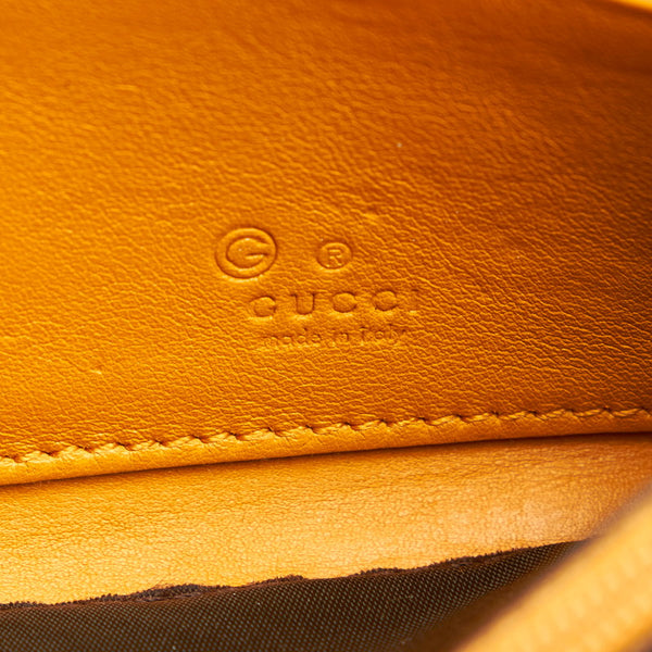 グッチ グッチシマ L字ファスナー 332747 オレンジ レザー レディース GUCCI 【中古】