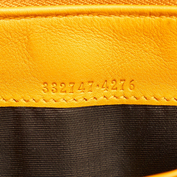 グッチ グッチシマ L字ファスナー 332747 オレンジ レザー レディース GUCCI 【中古】
