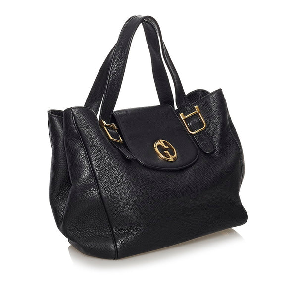 グッチ ダブルG トートバッグ 251826 ブラック カーフ レディース GUCCI 【中古】