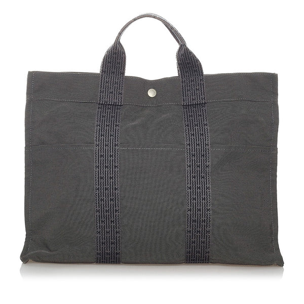 エルメス エールライン MM トートバッグ グレー キャンバス メンズ HERMES 【中古】