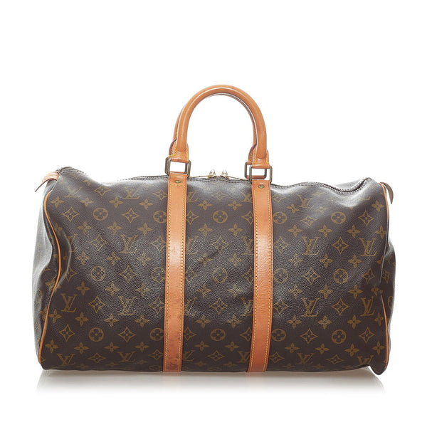 ルイ ヴィトン モノグラム キーポル45 ボストンバッグ M41428 ブラウン PVC レザー レディース LOUIS VUITTON 【中古】