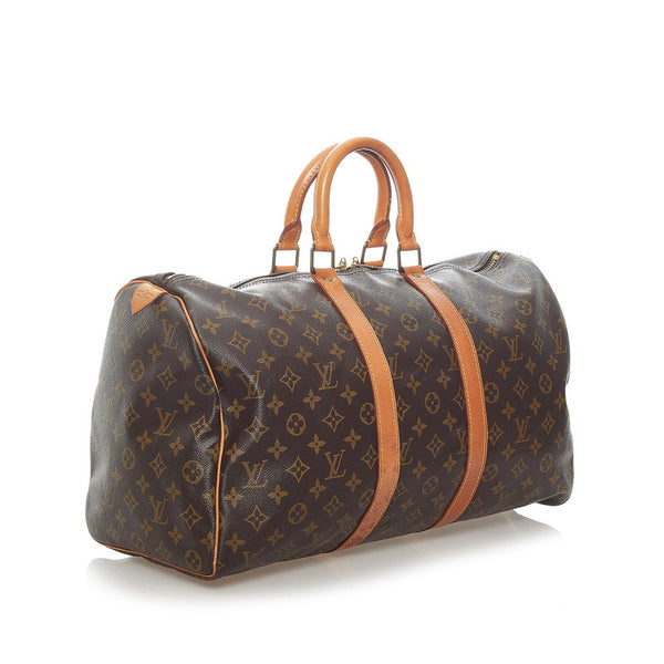 ルイ ヴィトン モノグラム キーポル45 ボストンバッグ M41428 ブラウン PVC レザー レディース LOUIS VUITTON 【中古】