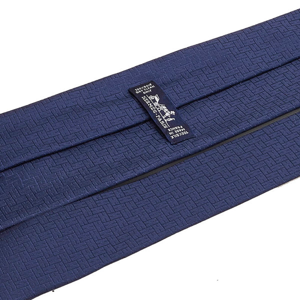 エルメス ネイビー シルク ネクタイ メンズ HERMES 【中古】