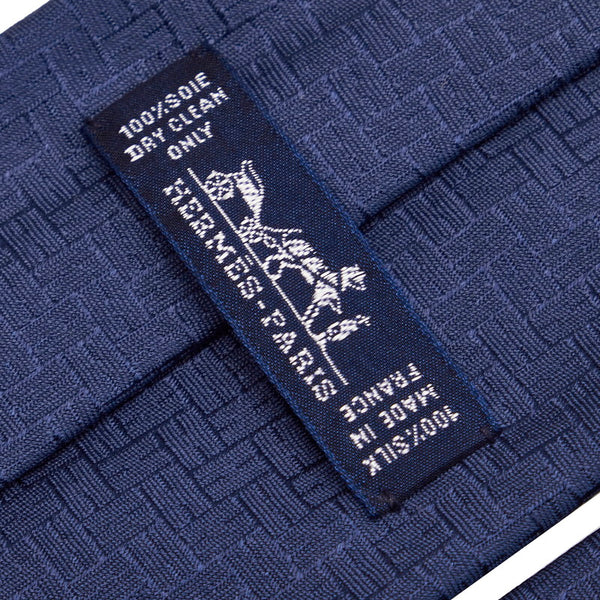 エルメス ネイビー シルク ネクタイ メンズ HERMES 【中古】