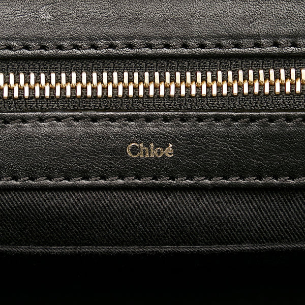 クロエ アリス ハンドバッグ オレンジ ブラック レザー レディース Chloe 【中古】
