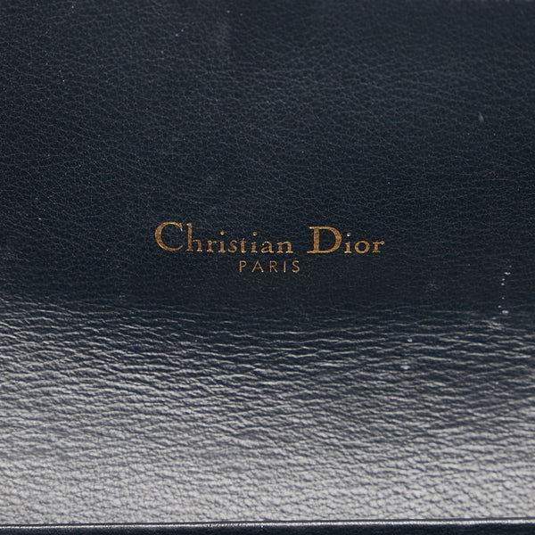 ディオール トロッター サドル チェーンウォレット ネイビー キャンバス レザー レディース Dior 【中古】