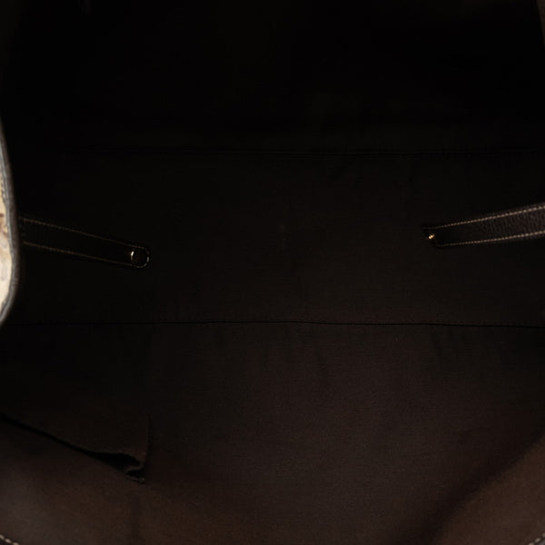 グッチ GGクリスタル シェリーライン トートバッグ ショルダーバッグ 293589 ベージュ ブラウン PVC レザー レディース GUCCI 【中古】