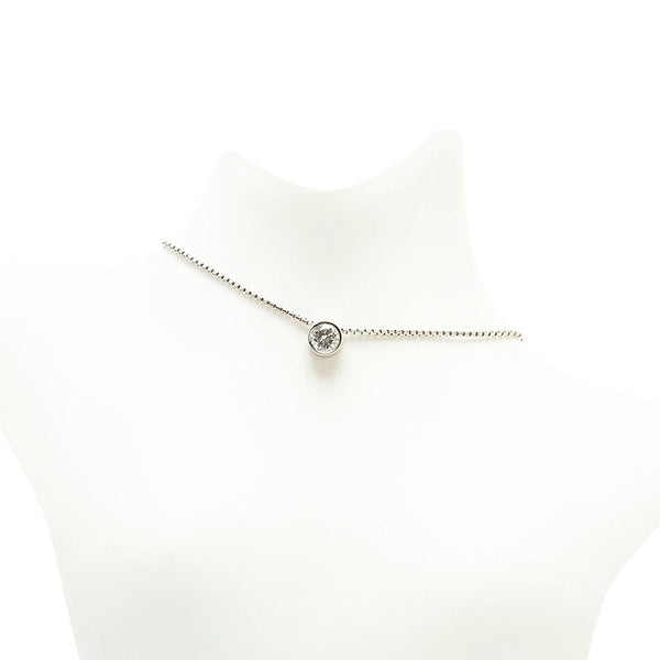 Pt900 プラチナ Pt850 プラチナ ダイヤ0.50ct ネックレス レディース 【中古】