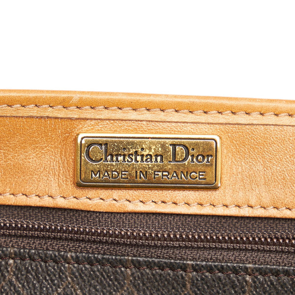 ディオール ハニカム 斜め掛け ショルダーバッグ ブラック ブラウン PVC レザー レディース Dior 【中古】