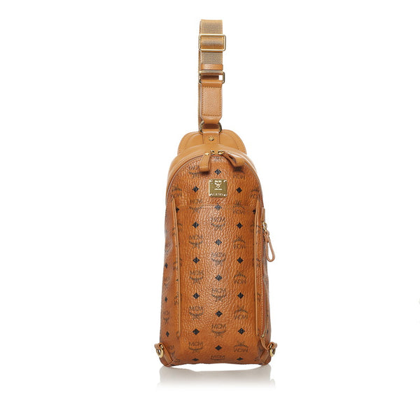 エム シー エム ヴィセトス ショルダーバッグ ボディバッグ ブラウン PVC レザー レディース MCM 【中古】