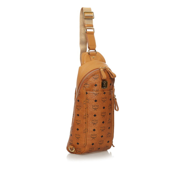 エム シー エム ヴィセトス ショルダーバッグ ボディバッグ ブラウン PVC レザー レディース MCM 【中古】