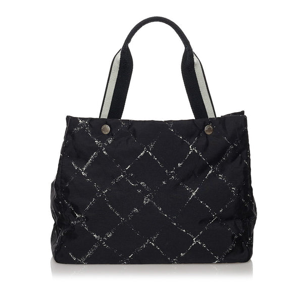 シャネル 旧 トラベルライン ブラック ナイロン トートバッグ レディース CHANEL 【中古】